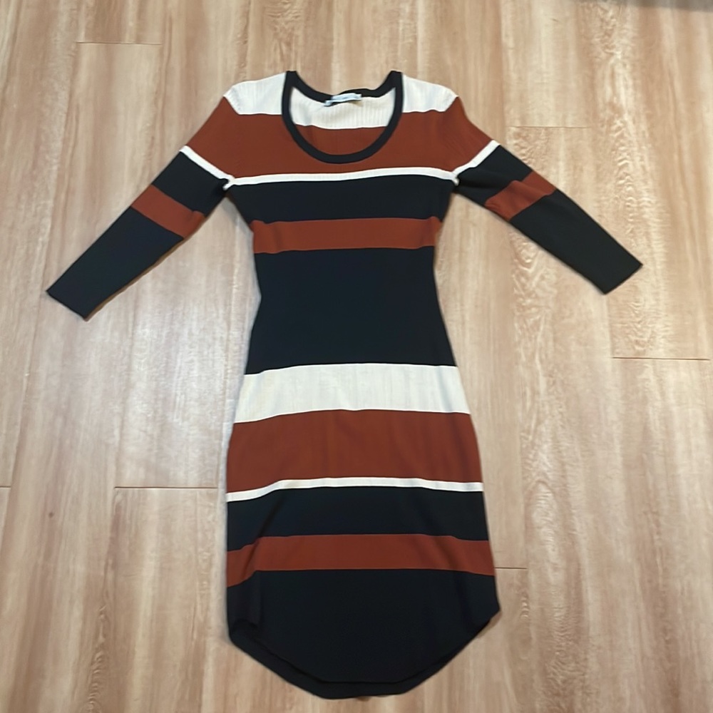 Striped Rib Knit Dress - Picture 4 of 5